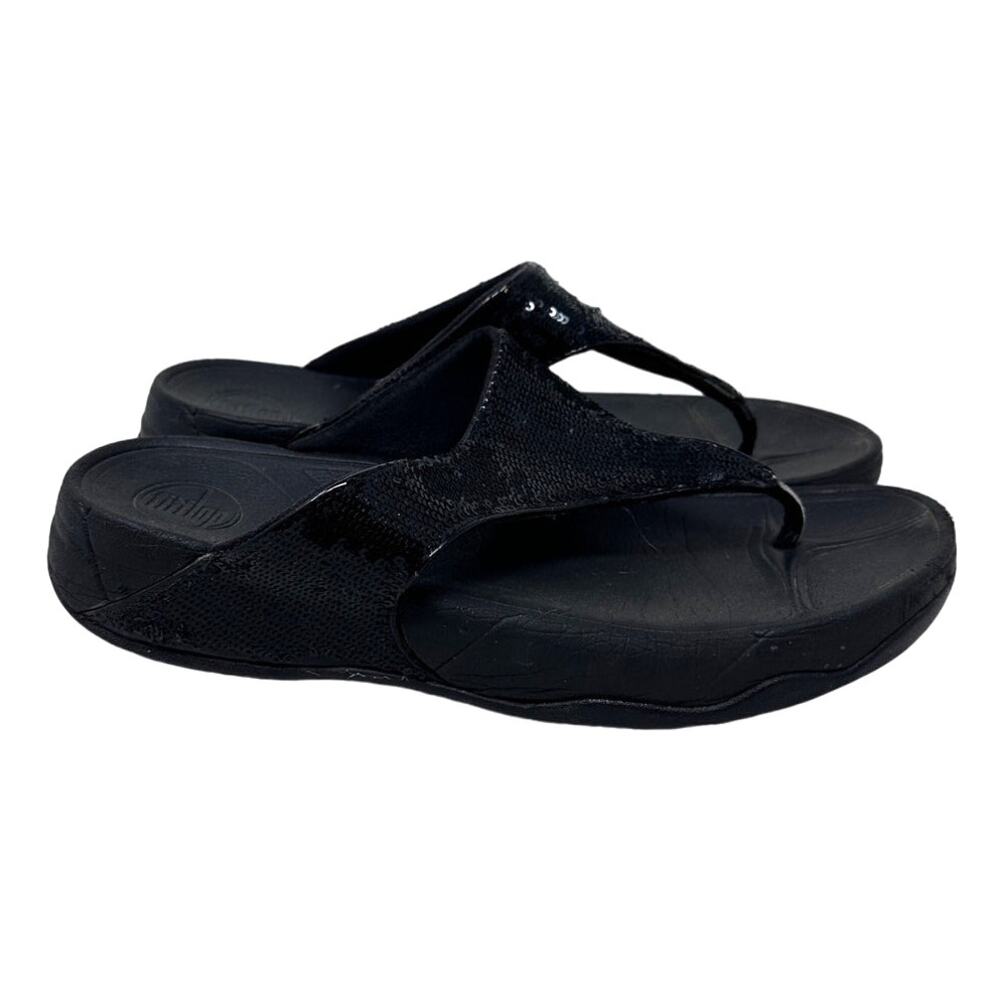 Fitflops Black Sequin Sandals size 9